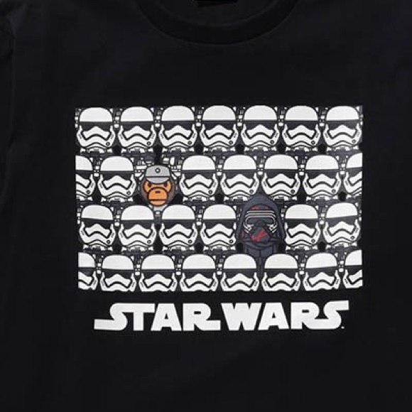 Pristine Bathing Ape BAPE X Star Wars Collection Short Sleeve T Shirt Size L - Picture 7 of 8